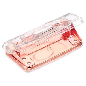 Patikil Acrylic Paper Puncher ، محمولة 2 الثقوب دليل ملحقات سطح المكتب بدون جهد Planner لكمة لمكتب منزلي بطاقة DIY المحمولة ، Rose Gold