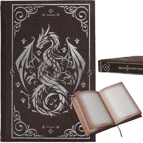 Notebook Journal for DND - A5 Linen Cover with Stunning Dragon Design (240 Pages) for RPG Enthusiasts - Perfect for Dungeons and Dragons (D&D) Campaigns, RPG's and Fantasy Writing in Saudi Arabia