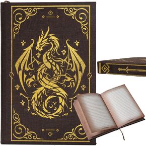 Notebook Journal for DND - A5 Linen Cover with Stunning Dragon Design (240 Pages) for RPG Enthusiasts - Perfect for Dungeons and Dragons (D&D) Campaigns, RPG's and Fantasy Writing