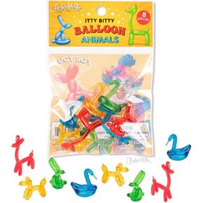 Archie McPhee itty bitty palloon Animals - حقيبة من 8 شخصيات فينيل ناعمة مصغرة