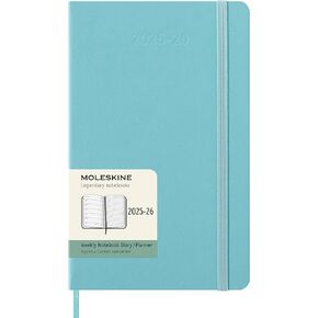 Moleskine Classic 18 Months 2025-2026 Weekly Planner ، غطاء صلب ، كبير (5 "× 8.25") ، Aquamarine ، 208 صفحة