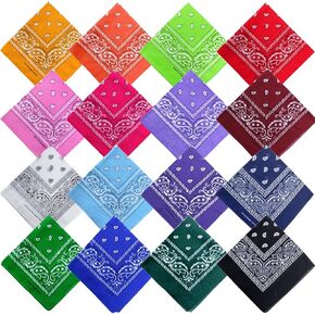 Tergy 30PCS Bandanas Unisex Paisley Bandanas Bulk Multi-Purpose Headband Cowboy Head Wrap Scarf for Women Men Boys Girls