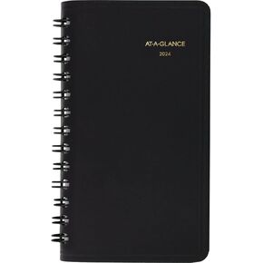 AT-A-GLANCE 2025 Planner, Weekly, 2-1/2" x 4-1/2", Pocket Size, Black (700350525)