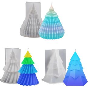 3pcs الكريسماس شجرة السيليكون القالب ، ثلاثية الأبعاد شمعة شجرة الشمعة لصنع الشموع ، شكل شجرة عيد الميلاد قوالب راتنجات لشمعة DIY ، الصابون ، لوازم حفلة عيد الميلاد الحرفية