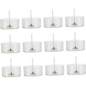 Excheart 300 PCS Candle Making Tealight Moulds - حاويات مستديرة من السيليكون واضحة مع فتيل