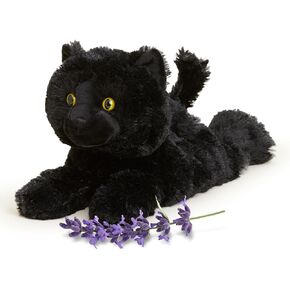 warmies Microwavable & Weighted Stuffed Animals, Black Cat - Heated Stuffed Animal Plushie for Warmth & Comfort - Cute Soft Plush Toys for Adults & Children (Boys, Girls, Babies & Toddlers)