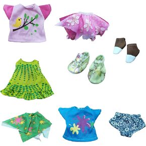 Doll Clothes Skirt and Shoes Socks Accessories for 14.5 Inch Girl Dolls,Suitable for Wellie (5 Girls) Wishers 14 Inch Girl Dolls (Pattern-3)
