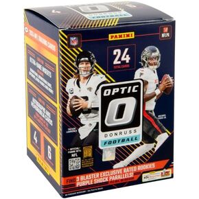 2024 Panini Donruss Optic Football Trading Cards Blaster Box (Purple Shock) (6 Packs/Box)