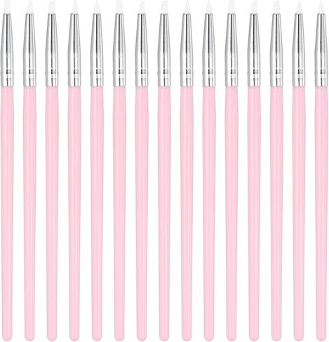 PATIKIL Silicone Clay Sculpting Tool, 15 Pcs Clay Shaping Tool Soft Rubber Modeling Dotting Tool for Pottery Clay Craft Painting Nail Rock, Pink/White (3mm) in Kuwait