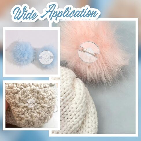 WADORN 48Pcs 8 Styles Acrylic Hat Pom Pom Removable Button, Flat Round Pom Pom Base Sheets for Fixing The Pom Pom in Place Hat Pom Pom Keepers Holders for Knit Beanies and Toques, Clear in Saudi Arabia