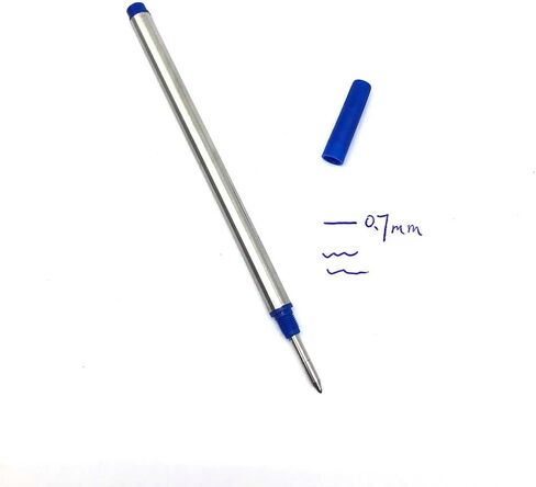 113 ملم (4.42 ") × 6 مم (0.24") ، 0.7 طرف ، عبوات قلم مدنية متوافقة مع مونت بلانك PN: 105159/107878/MNB107878 M710 H-12 M401/M506 P163 ، German Ink (Blue 12PCs) in Kuwait