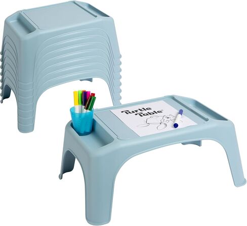LAPGEAR Turtle Table Kids Flexible Seating Lap Desk Tray with Storage for Snacks, Play, Classroom, and Sensory Activities - Sky Blue - Style No. 20113 in Kuwait