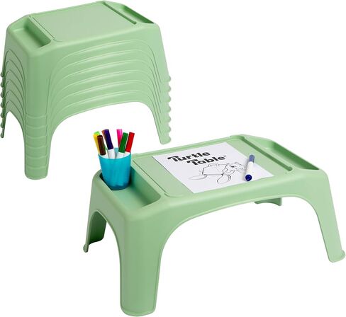 LAPGEAR Turtle Table Kids Flexible Seating Lap Desk Tray with Storage for Snacks, Play, Classroom, and Sensory Activities - Sky Blue - Style No. 20113 in Kuwait