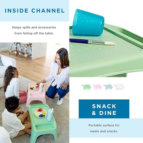 LAPGEAR Turtle Table Kids Flexible Seating Lap Desk Tray with Storage for Snacks, Play, Classroom, and Sensory Activities - Sky Blue - Style No. 20113 in Kuwait