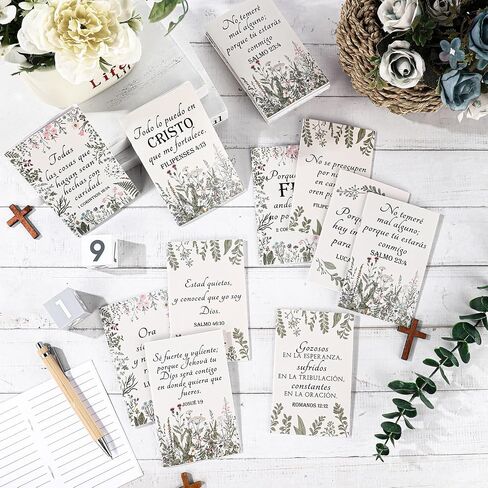 Ctosree 50 Pcs Spanish Bible Verse Prayer Journal Notebook Spanish Christian Inspirational Note Pad Mini Religious Scripture Gift Regalos Cristianos En Español for Women Mothers Day Church (White) in Kuwait