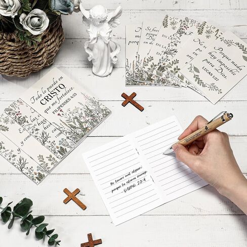 Ctosree 50 Pcs Spanish Bible Verse Prayer Journal Notebook Spanish Christian Inspirational Note Pad Mini Religious Scripture Gift Regalos Cristianos En Español for Women Mothers Day Church (White) in Kuwait
