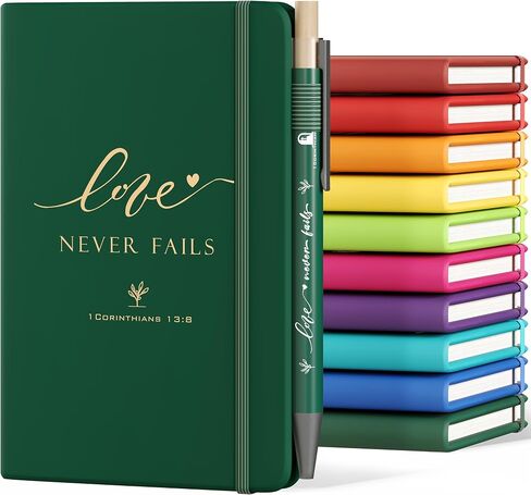 10 Sets of Christian Bible Prayer Journal Bulk A6 Pocket Notebook with Pens for Women and Men Family Teacher Sunday Church Easter Inspirational Gifts（5.74x3.77 Inches） in Kuwait