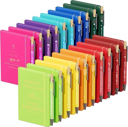 10 Sets of Christian Bible Prayer Journal Bulk A6 Pocket Notebook with Pens for Women and Men Family Teacher Sunday Church Easter Inspirational Gifts（5.74x3.77 Inches） in Kuwait