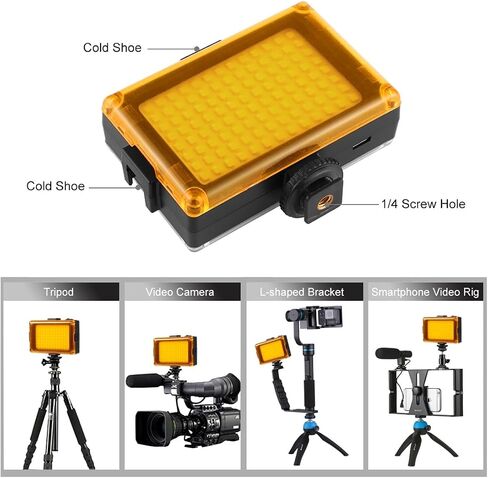PULUZ Photography Fill Light Camera Video Light With 64 LED Beads for Camera/Video Shooting, Photography Lighting Kit 6000-6500K Natural White Light, Adjustable Brightness Cold Shoe & 1/4" Screw Mount in Kuwait
