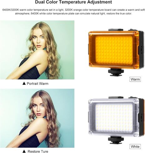 PULUZ Photography Fill Light Camera Video Light With 64 LED Beads for Camera/Video Shooting, Photography Lighting Kit 6000-6500K Natural White Light, Adjustable Brightness Cold Shoe & 1/4" Screw Mount in Kuwait