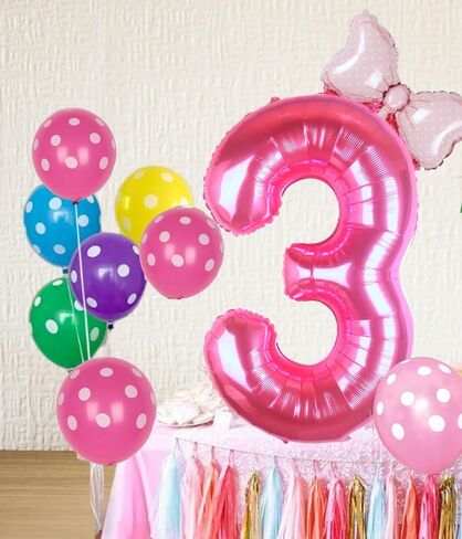 40 بوصة الوردي رقم 6 بالون مع البالون القوس المصغر للفتيات 6 أعياد الميلاد ، وردية الأميرة الوردي الغربية رعاة البقر موضوع البالونات حفلة عيد ميلاد لوازم اللوازم in Kuwait