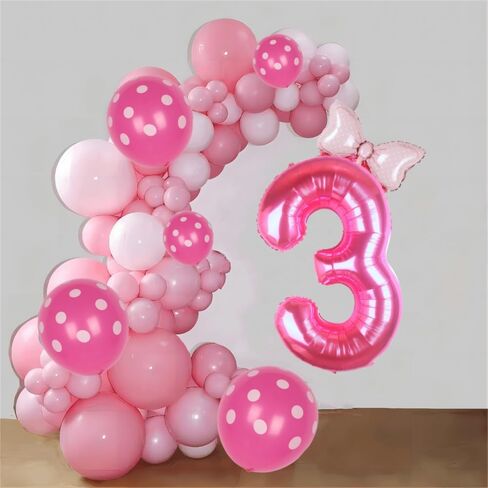 40 بوصة الوردي رقم 6 بالون مع البالون القوس المصغر للفتيات 6 أعياد الميلاد ، وردية الأميرة الوردي الغربية رعاة البقر موضوع البالونات حفلة عيد ميلاد لوازم اللوازم in Kuwait
