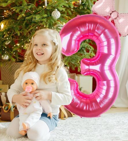 40 بوصة الوردي رقم 6 بالون مع البالون القوس المصغر للفتيات 6 أعياد الميلاد ، وردية الأميرة الوردي الغربية رعاة البقر موضوع البالونات حفلة عيد ميلاد لوازم اللوازم in Kuwait