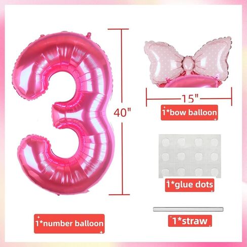 40 بوصة الوردي رقم 6 بالون مع البالون القوس المصغر للفتيات 6 أعياد الميلاد ، وردية الأميرة الوردي الغربية رعاة البقر موضوع البالونات حفلة عيد ميلاد لوازم اللوازم in Kuwait