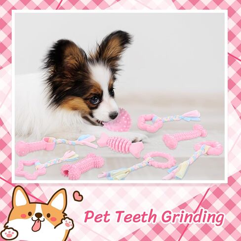 9 حزمة Pack Puppy Puppy Toys for Beppy Buppy Bearing Toys لمدة 0-6 أشهر مناسبة للكلاب الصغيرة (الوردي) in Kuwait