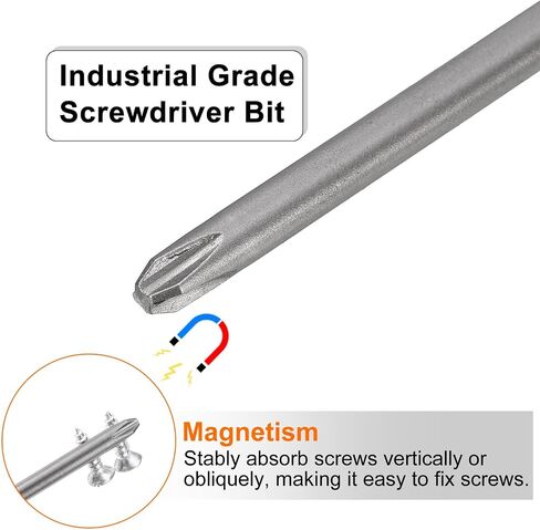 HARFINGTON 10pcs #3 Phillips Screwdriver Bit PH3 1/4" Hex Shank 4" (100mm) Long Magnetic S2 Steel Industrial Grade Screw Driver Bit Cross Head Electric Drill Bits 0.236" (6mm) Rod in Saudi Arabia