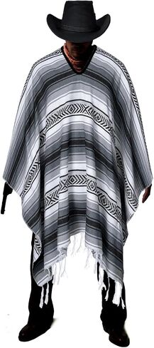 KAIPUTE Western Cowboy Costume Men's Cloak Hat for Adult Halloween Party Cosplay in Kuwait