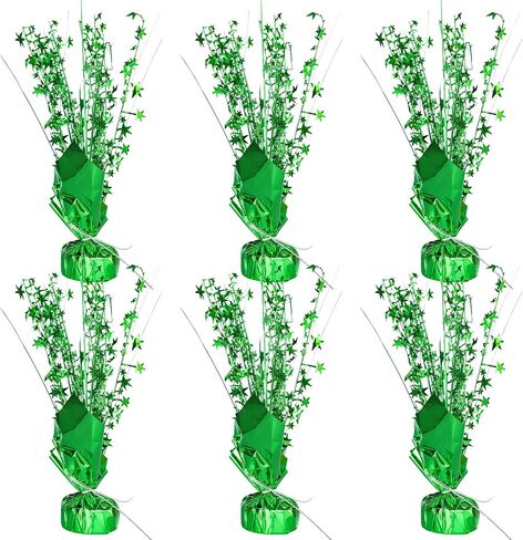Gyufise 6 Pack Metallic Foil Spray Centerpiece Star Table Decoration Burst Table Centerpieces Table Decor for Birthday Wedding Anniversary Graduation Holiday Party Supplies Green in Kuwait