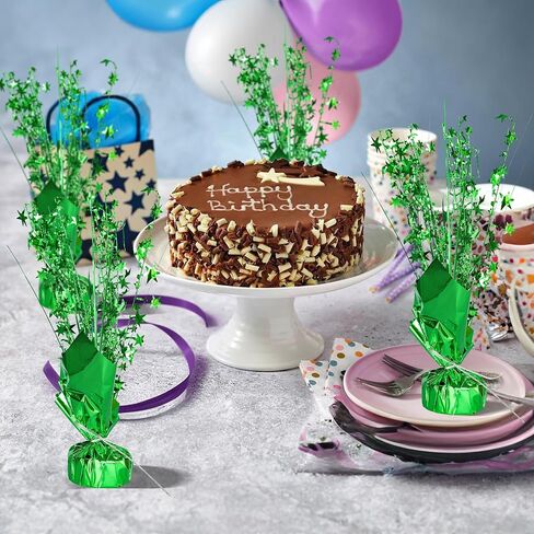 Gyufise 6 Pack Metallic Foil Spray Centerpiece Star Table Decoration Burst Table Centerpieces Table Decor for Birthday Wedding Anniversary Graduation Holiday Party Supplies Green in Kuwait