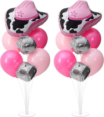 4 Set Cowgirl Party Decorations Disco Ball Balloon Disco Cowgirl Party Decorations for Birthday Pink Baby Shower Supplies (Disco Ball) in Saudi Arabia