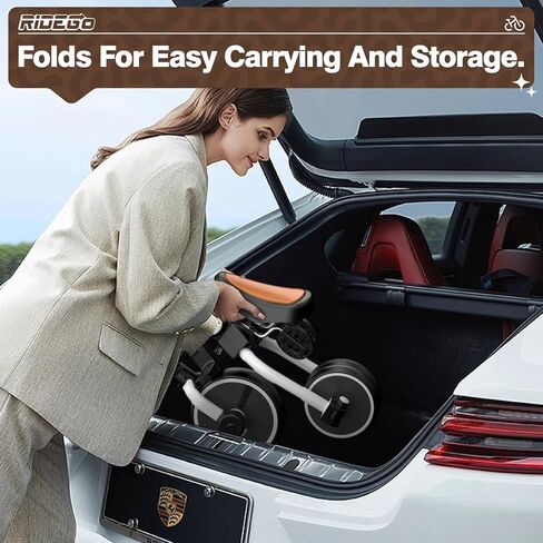 Ridego 5 in 1 Tricycle for Toddlers 3-5 Years Old,Foldable Toddler Bike with Push Handle and Cup Holder, Ideal Balance Bike and Birthday Gifts for 2 3 4 5 Year Old Boys Girls,Pink in Kuwait