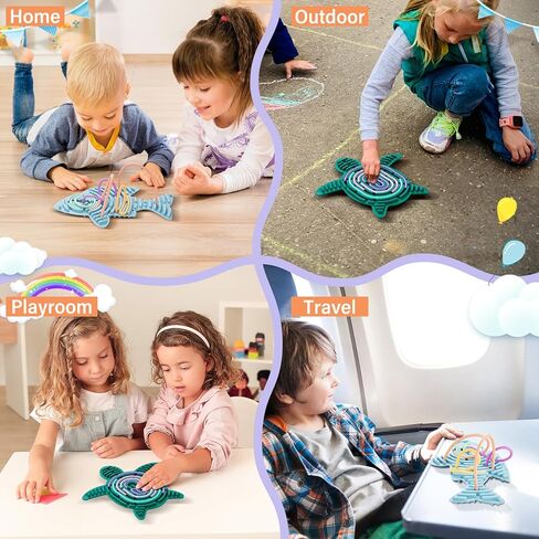 2 عبوة على الوجهين على الوجهين لعبة تململ السيليكون الحسية مع 20 سلاسل عشوائية اللون ، لوحة النشاط الحسي للأطفال والبالغين المصابين بالتوحد ، ADHD ، صامت ، تخفيف التوتر ، التهدئة ، التركيز ، هدية للفتيات الفتيان in Kuwait