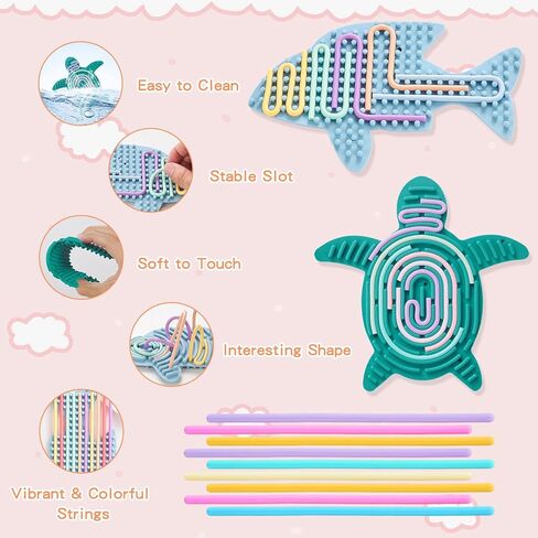 2 عبوة على الوجهين على الوجهين لعبة تململ السيليكون الحسية مع 20 سلاسل عشوائية اللون ، لوحة النشاط الحسي للأطفال والبالغين المصابين بالتوحد ، ADHD ، صامت ، تخفيف التوتر ، التهدئة ، التركيز ، هدية للفتيات الفتيان in Kuwait