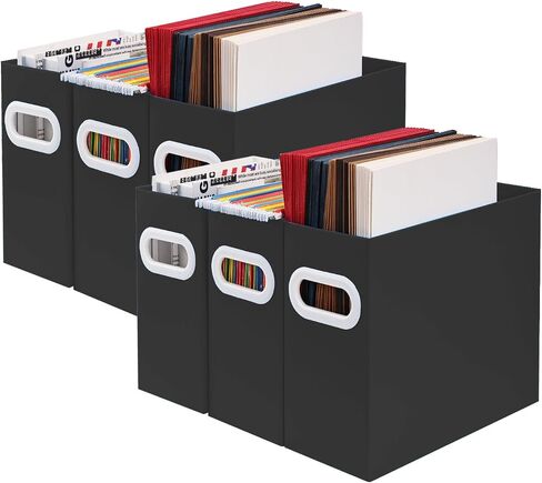 Hanging File Organizer, Cardboard File Folder Organizer for Letter Size, Desk Documents Storage Box, Portable File Folder Holder Boxes for Office, Home, School, Only Box.(2 Packs) in Kuwait