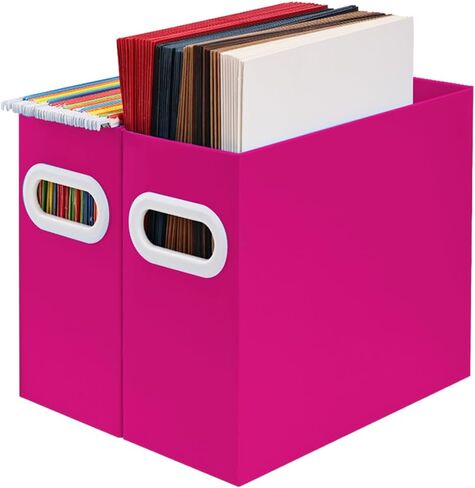 Hanging File Organizer, Cardboard File Folder Organizer for Letter Size, Desk Documents Storage Box, Portable File Folder Holder Boxes for Office, Home, School, Only Box.(2 Packs) in Kuwait