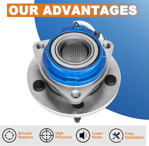 512150 Pair Rear Wheel Hub Bearing Assembly Compatible for 2000-2013 Chevy Impala Compatible for 1997-2004 Buick Regal Compatible for 1997-2008 Pontiac Grand Prix 5 Lug w/ABS in Kuwait