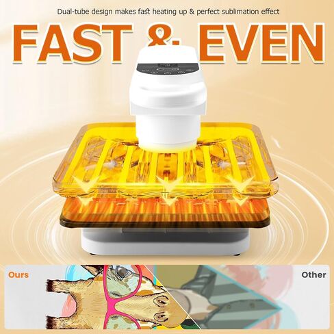 AKEYDIY New 15x15 Swivel Auto Heat Press Machine for T-Shirts, 360° Swing Away Heat Press with Auto Press Release, Heat Up Fast (One-Workstation) in Saudi Arabia
