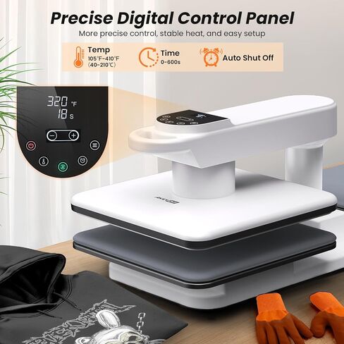 AKEYDIY New 15x15 Swivel Auto Heat Press Machine for T-Shirts, 360° Swing Away Heat Press with Auto Press Release, Heat Up Fast (One-Workstation) in Saudi Arabia