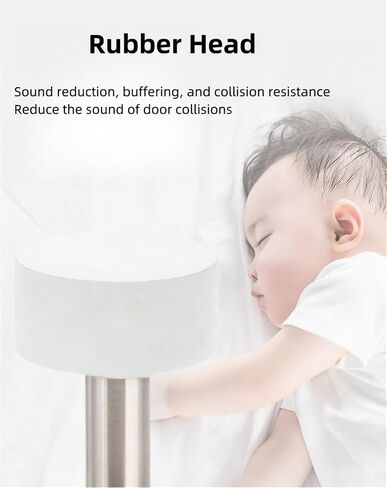 Door Stoppers, Self-Tapping Screw Door Stop with White Rubber & Stainless Steel Body - Heavy Duty Sound Dampening Door Bumpers for Home & Office, Door stoppers for Bottom of Door in Saudi Arabia