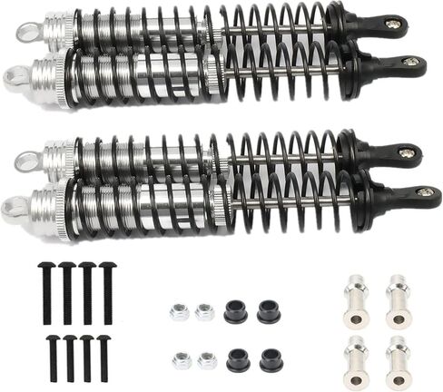 RC Absorber 140 مم ، مثبط RC القابل للتعديل للزيت ، مجموعة 1/8 RC Car Truck HSP HPI LOSI محوّرات الأجزاء القفزة 4pcs/set (Silver) in Kuwait