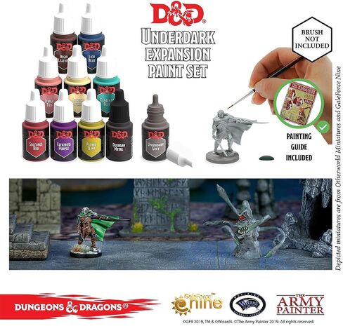 The Army Painter Dungeons and Dragons Nolzur’s Marvelous Pigments Underdark Paint Set, 10 Acrylic Paints Roleplaying, Boardgames, Wargames Miniature Model Painting in Saudi Arabia