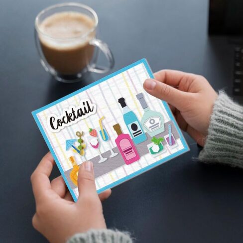 Wine and Wine Glasses Cutting Dies Card Making Die Stencil Metal Card Die Cuts Scrapbooking Embossing Template Dies for Wedding Birthday Greeting Cards Craft Paper Album Invitation Decor in Saudi Arabia