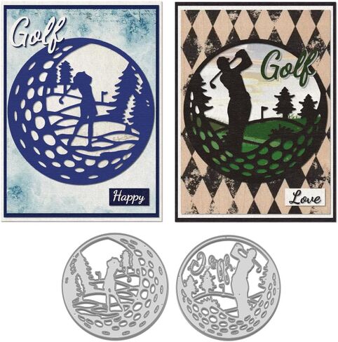 WADORN 2Pcs Golf Sports Metal Cutting Dies Stencils, Golf Scene Carbon Steel Cutting Die Set for DIY Scrapbooking Making Golfman Golflady Embossing Template for Photo Album Paper DIY Crafts in Saudi Arabia