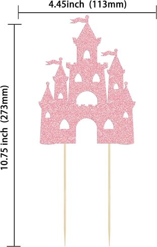 ephlyn 1pcs Castle Cake Topper Glitter Princess Castle موضوع عيد ميلاد ديكورات كعكة الملكة كوين كيك كعكة اختيار للأميرة عيد ميلاد استحمام الطفل اللوازم in Kuwait