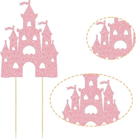 ephlyn 1pcs Castle Cake Topper Glitter Princess Castle موضوع عيد ميلاد ديكورات كعكة الملكة كوين كيك كعكة اختيار للأميرة عيد ميلاد استحمام الطفل اللوازم in Kuwait