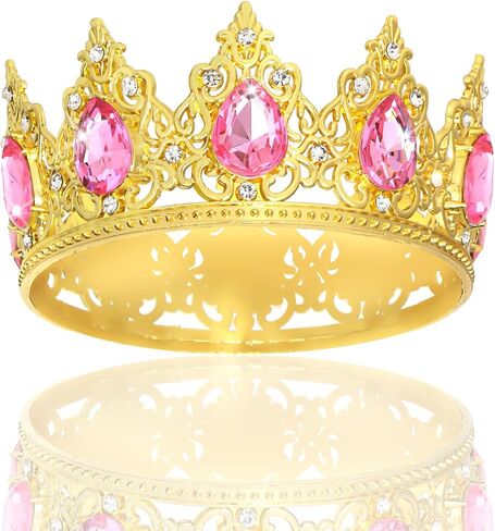 الكعكة الكآبة تاج الكعكة Topper ， Mini Baby Crown Crystal Princess Tiara Rhinestone Crown Cake Decoration لحضور حفل زفاف حفلة عيد ميلاد in Kuwait